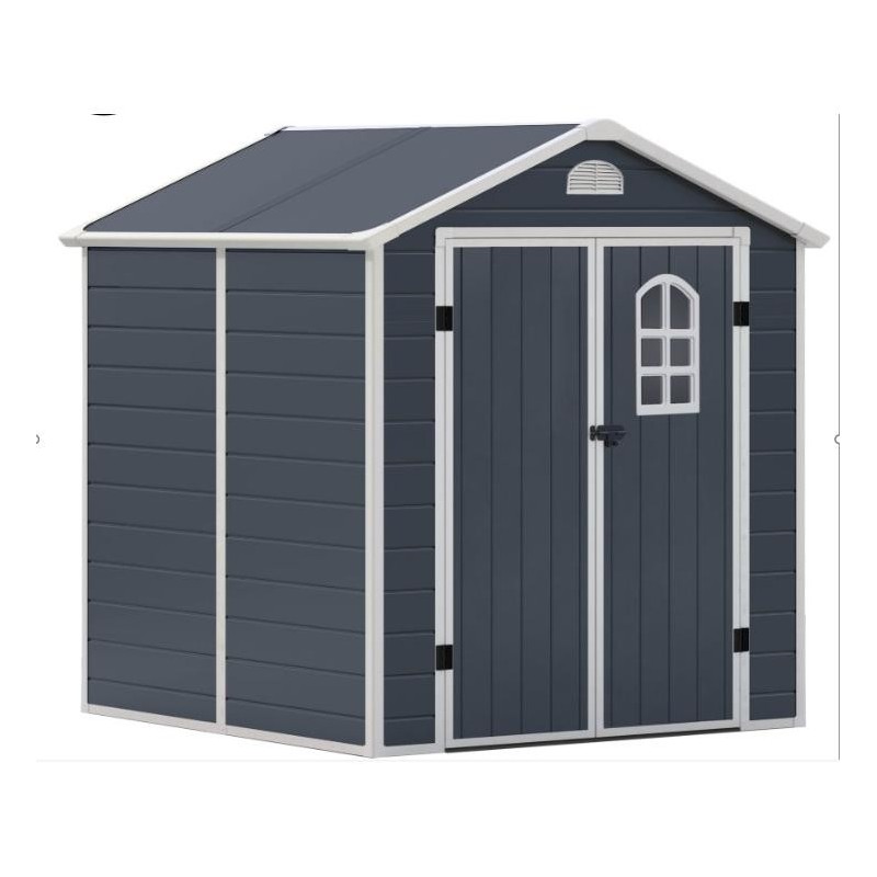 Orion91 - Caseta De Resina Gris Esential, Medidas 226x190x192cm, GARDEN HOUSE GARAGE 91