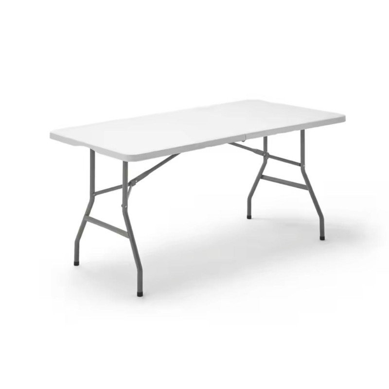 ORION91 - MESA PLEGABLE BLANCA, RECTANGULAR 1,8m, GARDEN HOUSE GARAGE 91