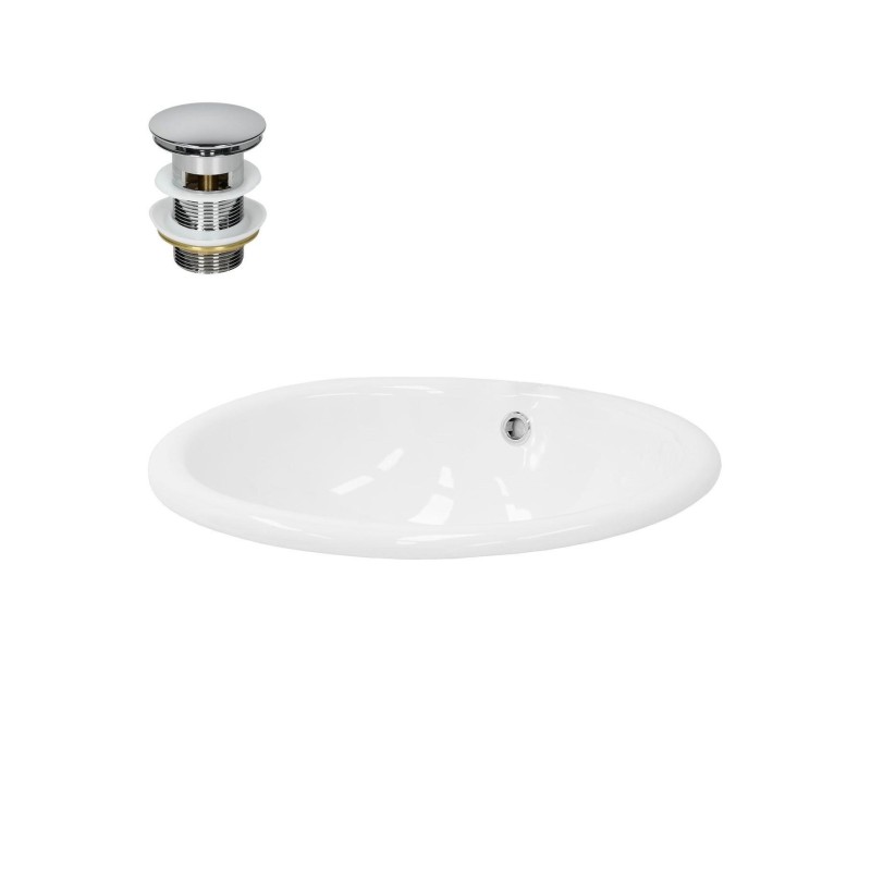 ORION91 -Lavabo encimera recto 61x46x18 cm Blanco