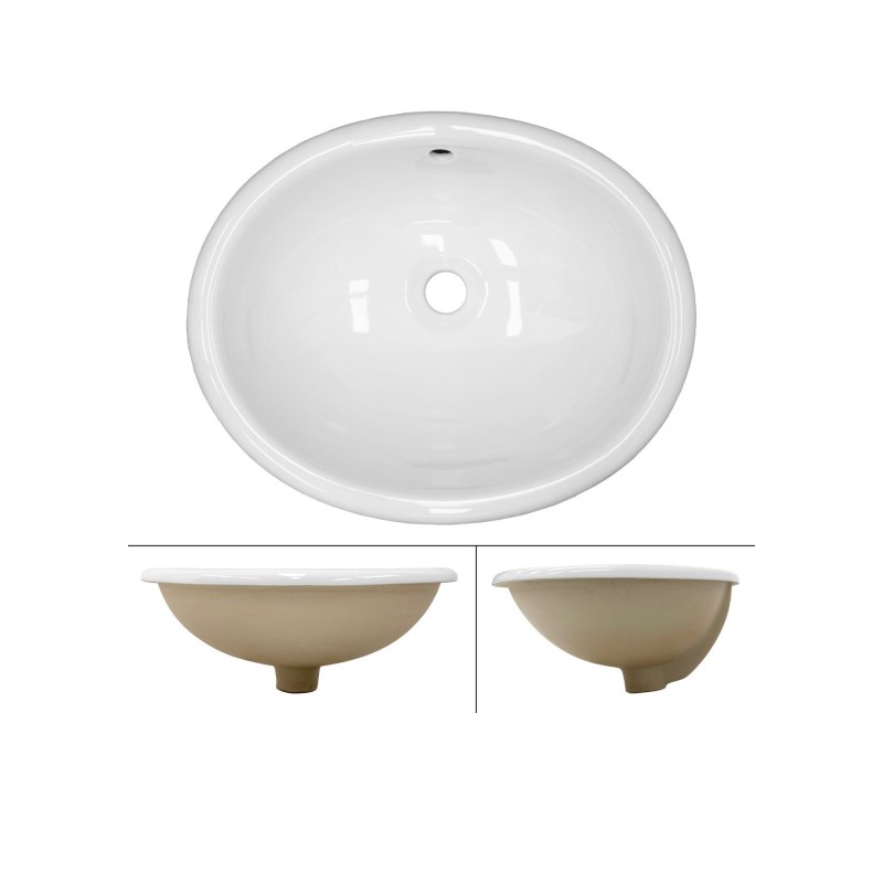 ORION91 -Lavabo encimera recto 61x46x18 cm Blanco