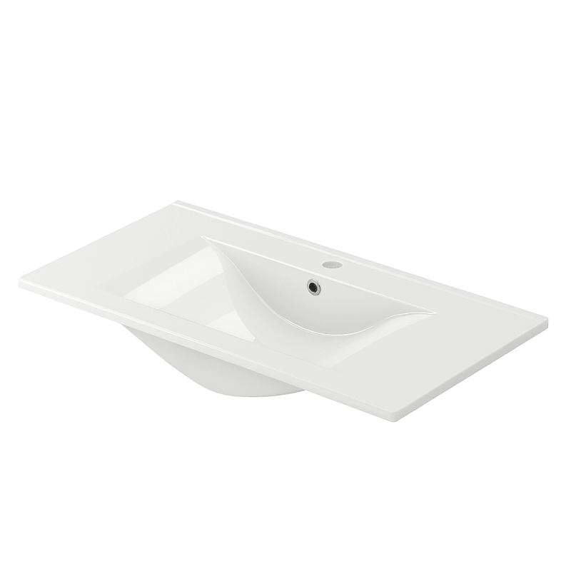 ORION91 - Lavabo encimera, Recto, 61x46x18 cm, Color Blanco