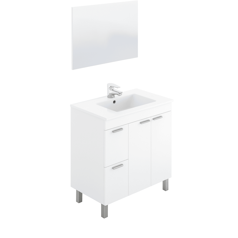 ORION91 - Lavabo encimera, Recto, 61x46x18 cm, Color Blanco