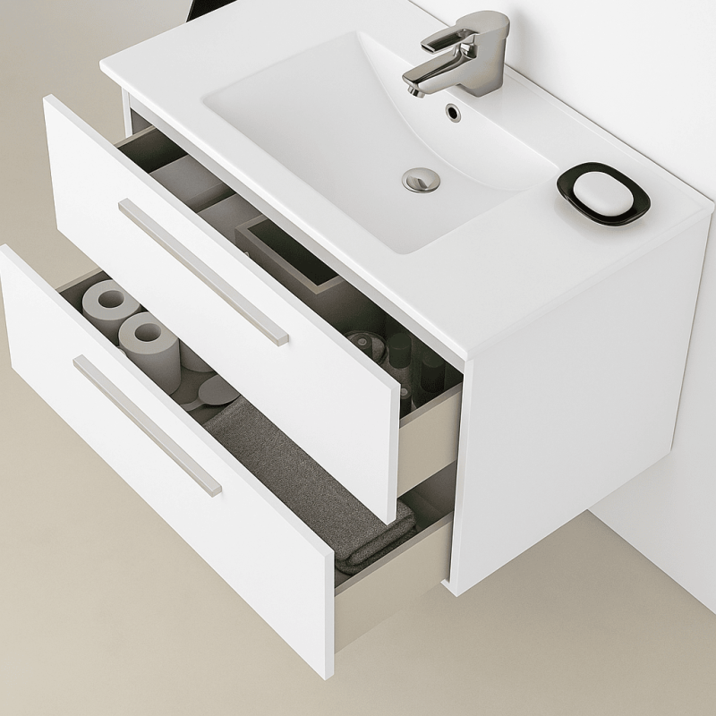 ORION91 - Lavabo encimera, Recto, 61x46x18 cm, Color Blanco