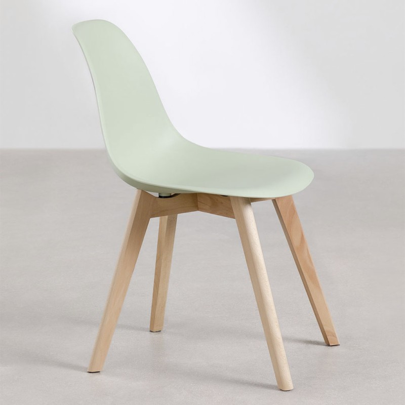 ORION91 Silla ARA Color Verde Jade y Patas Haya 46x55x83 cm Comedor Oficina Salón Teletrabajo Cocina – SpazioLuzio