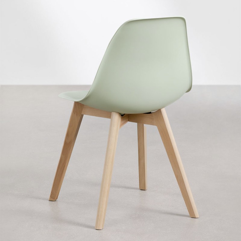 ORION91 Silla ARA Color Verde Jade y Patas Haya 46x55x83 cm Comedor Oficina Salón Teletrabajo Cocina – SpazioLuzio