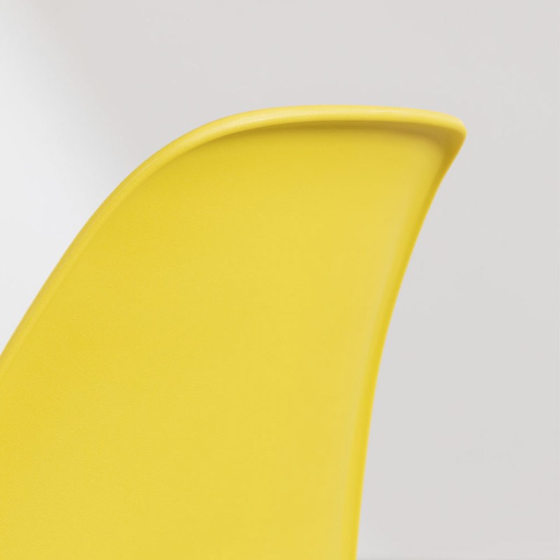 ORION91 Silla ARA Color Amarillo Curry y Patas Haya 46x55x83 cm Comedor Oficina Salón Teletrabajo Cocina – SpazioLuzio