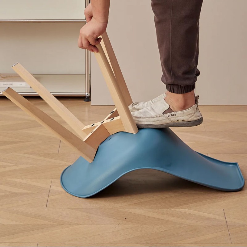 ORION91 Silla SIRIO Color Azul Petróleo Asiento Acolchado Piel Sintética y Patas Haya 54x81x48cm Comedor Oficina Salón Teletraba