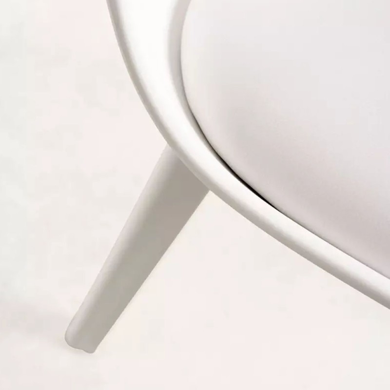ORION91 Silla BOREAL Asiento Acolchado Piel Sintética y Patas Color Blanco 48x43x82cm Comedor Oficina Salón Teletrabajo Cocina -