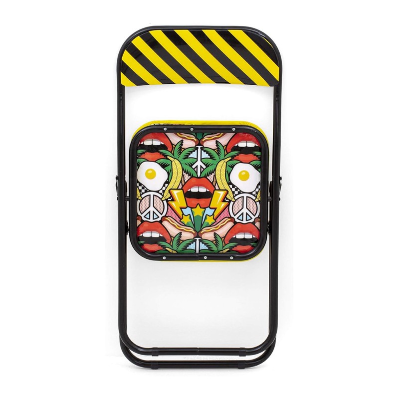 ORION91 Silla Plegable POP ART - Color (VARIOS COLORES) Negro 43x 43x 78,74 cm - SpazioLuzio