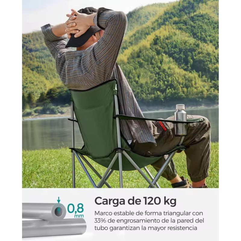 ORION91oficial® - Silla Plegable, Portátil Camping Poliéster (50 x 40cm) Color (VARIOS COLORES) , Peso Max 120kg, Exterior, Apoy