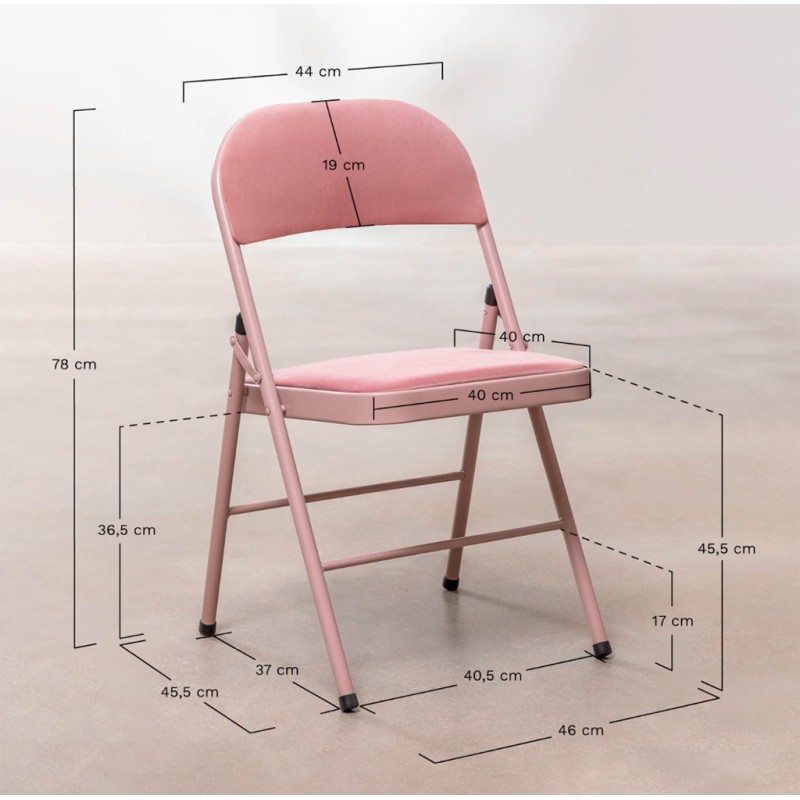 ORION91oficial® - Silla Plegable ARIES Terciopelo Mostaza, Comedor Oficina Salón Teletrabajo Cocina - spaziOrion91