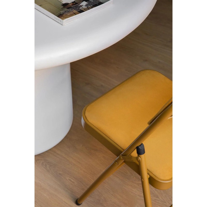 ORION91oficial® - Silla Plegable ARIES Terciopelo Mostaza, Comedor Oficina Salón Teletrabajo Cocina - spaziOrion91