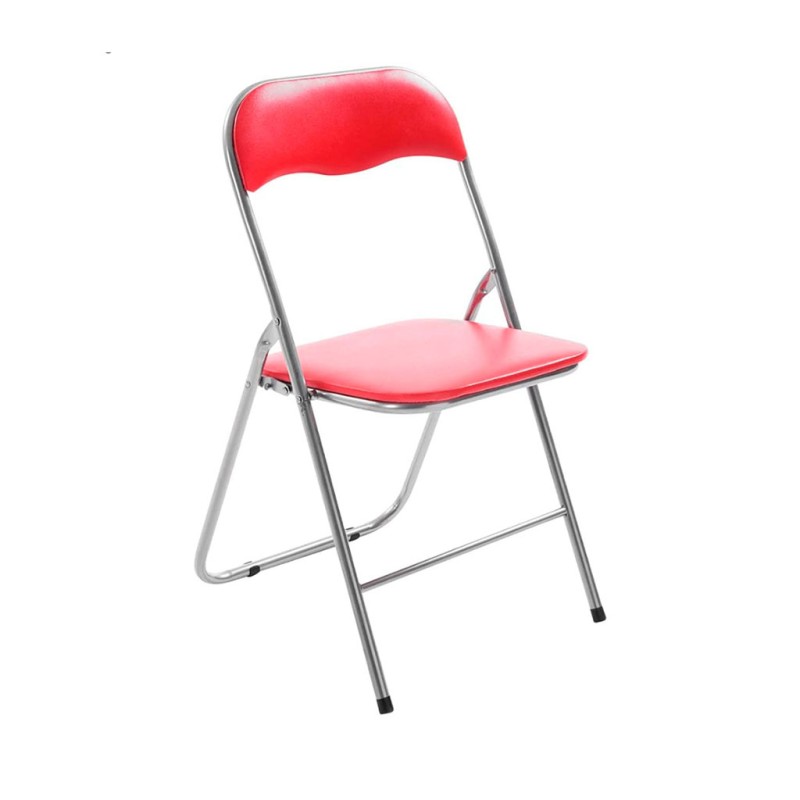 ORION91 Silla AQUILA Plegable Acolchada Piel Sintética y Estructura Metálica - Color ROJO 39 x 44 x 78 cm - SpazioLuzio