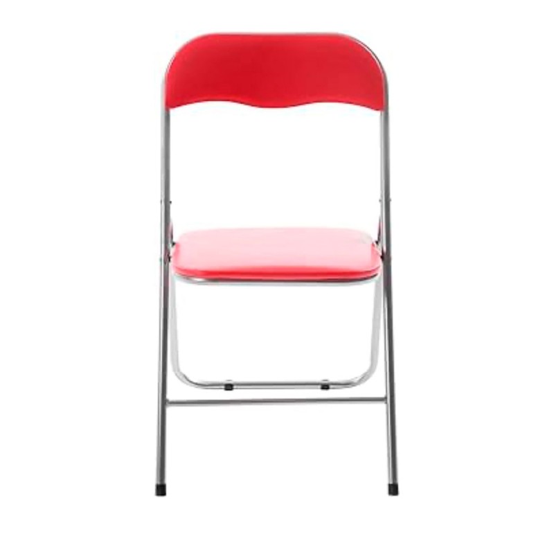 ORION91 Silla AQUILA Plegable Acolchada Piel Sintética y Estructura Metálica - Color ROJO 39 x 44 x 78 cm - SpazioLuzio