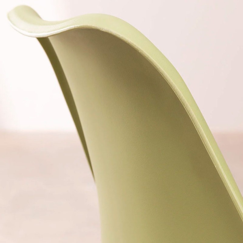 ORION91 Silla SIRIO Color Verde Militar Asiento Acolchado Piel Sintética y Patas Haya 54x81x48cm Comedor Oficina Salón Teletraba