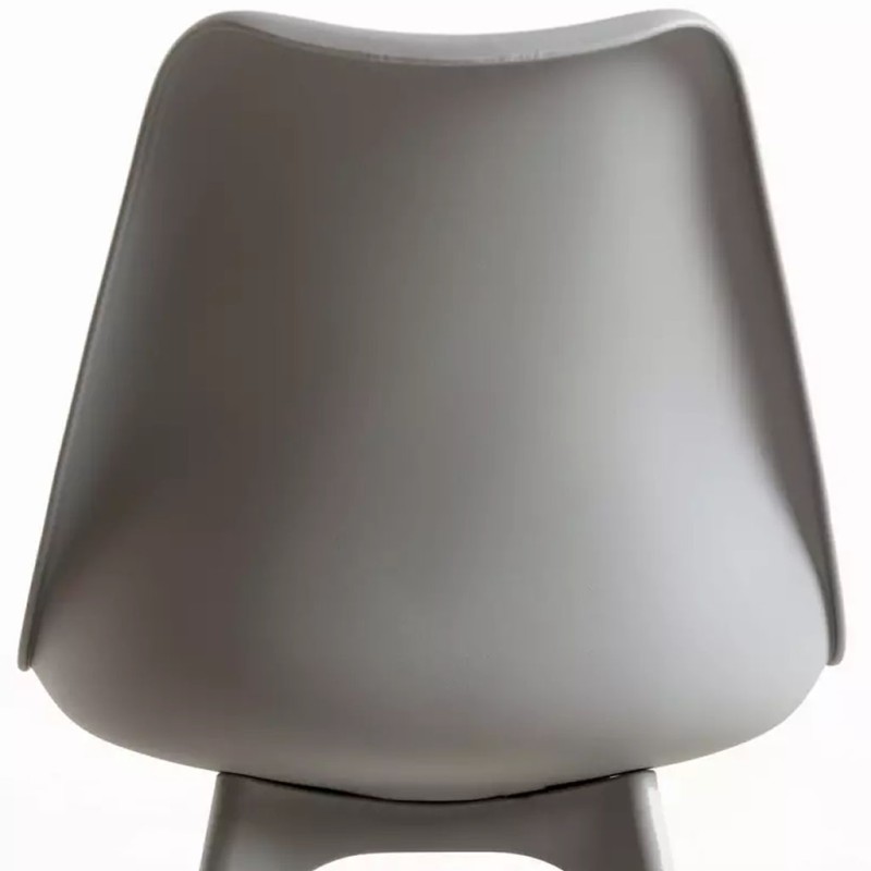 ORION91 Silla BOREAL Asiento Acolchado Piel Sintética y Patas Color Gris Claro 48x43x82cm Comedor Oficina Salón Teletrabajo Coci