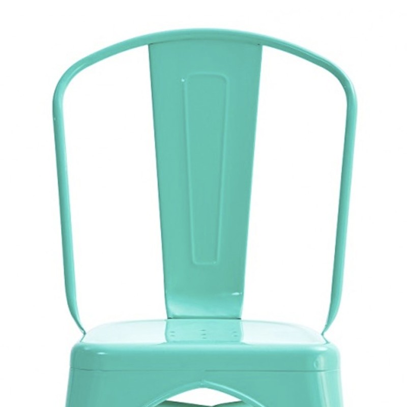 ORION91 Silla Acero BETA Verde Agua Apilable (84x45,5x52 cm) Estilo Industrial Convertible a Taburete Antideslizante Comedor Hos