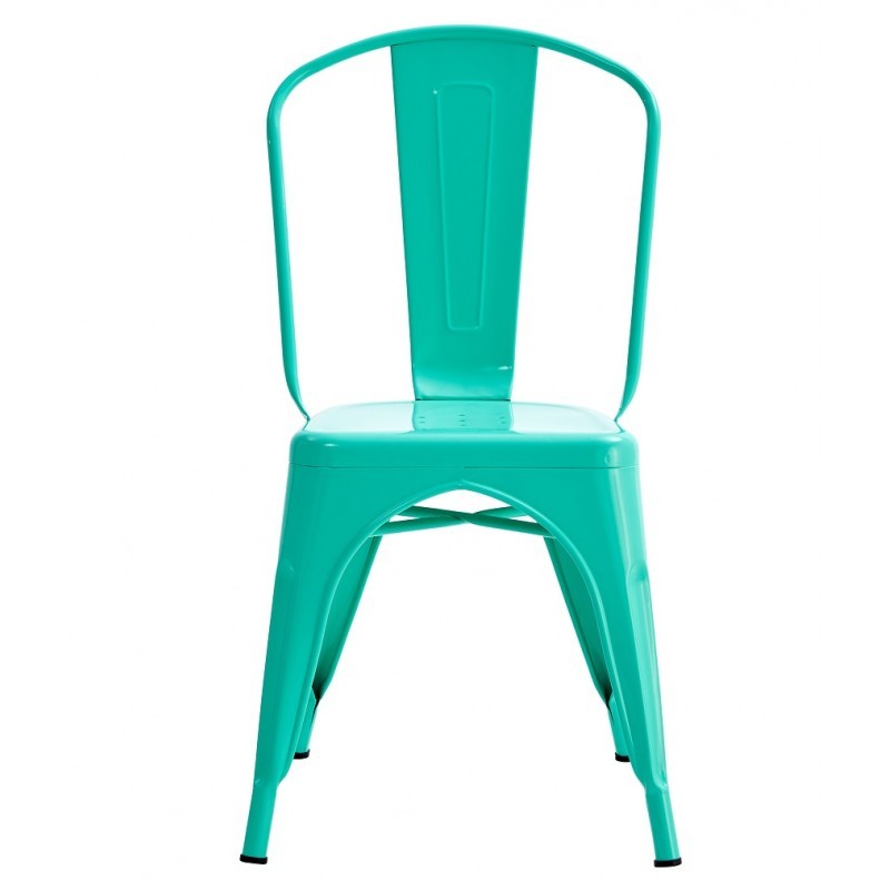 ORION91 Silla Acero BETA Verde Agua Apilable (84x45,5x52 cm) Estilo Industrial Convertible a Taburete Antideslizante Comedor Hos