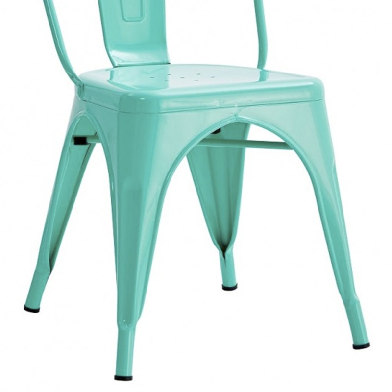 ORION91 Silla Acero BETA Verde Agua Apilable (84x45,5x52 cm) Estilo Industrial Convertible a Taburete Antideslizante Comedor Hos