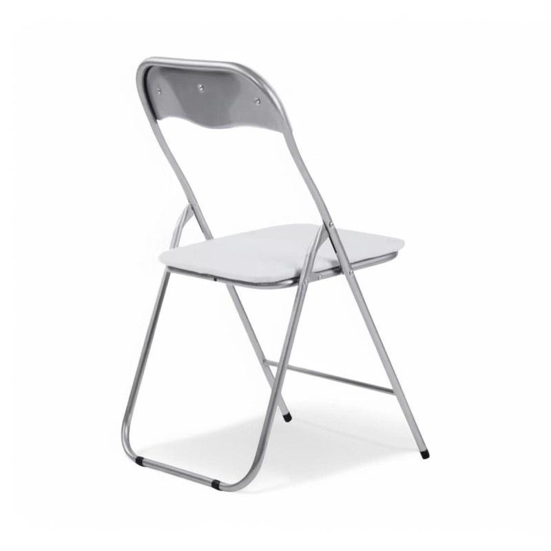 ORION91 Silla AQUILA Plegable Acolchada Piel Sintética y Estructura Metálica - Color BLANCO 39 x 44 x 78 cm - SpazioLuzio