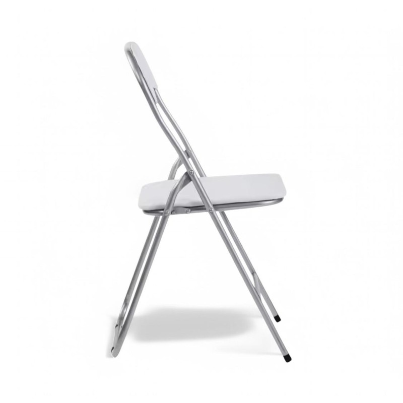 ORION91 Silla AQUILA Plegable Acolchada Piel Sintética y Estructura Metálica - Color BLANCO 39 x 44 x 78 cm - SpazioLuzio