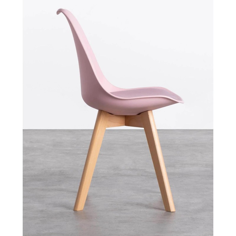 ORION91 Silla LYRA Asiento Acolchado Cojín Tela Fine Color (VARIOS COLORES) y Patas Haya (43x83x49cm) Comedor Oficina Salón Tele