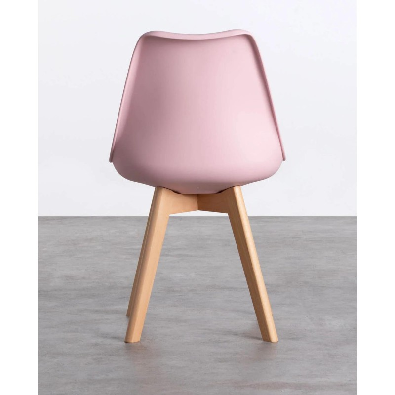 ORION91 Silla LYRA Asiento Acolchado Cojín Tela Fine Color (VARIOS COLORES) y Patas Haya (43x83x49cm) Comedor Oficina Salón Tele