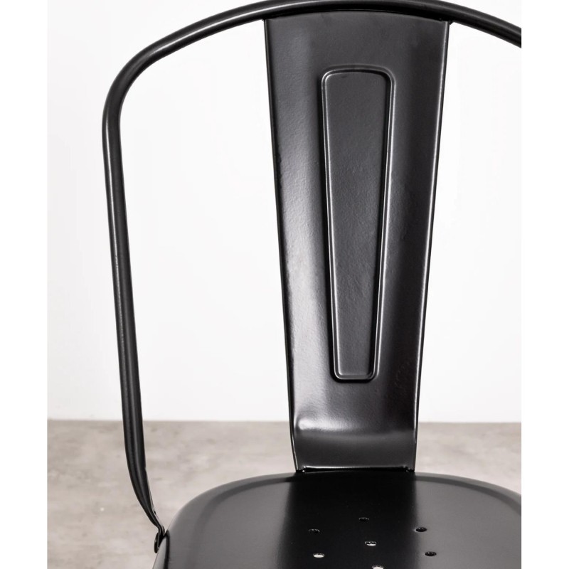 ORION91 Silla Acero BETA (VARIOS COLORES) Satinado Apilable (84x45,5x52 cm) Estilo Industrial Convertible a Taburete Antidesliza