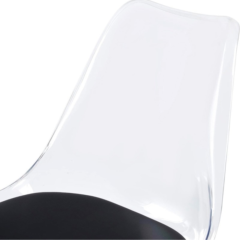 ORION91 Silla DRACO (VARIOS COLORES) Acolchado Piel Sintética Negro y Patas Haya 54x81x48cm Comedor Oficina Salón Teletrabajo Co