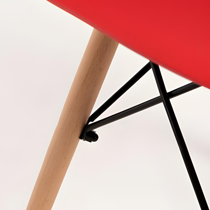ORION91oficial® - Silla de Comedor, O91, Polipropileno Color Rojo y Patas en Madera Haya 46,5 x 48 x 82 cm, Hostelería-Bar-Resta