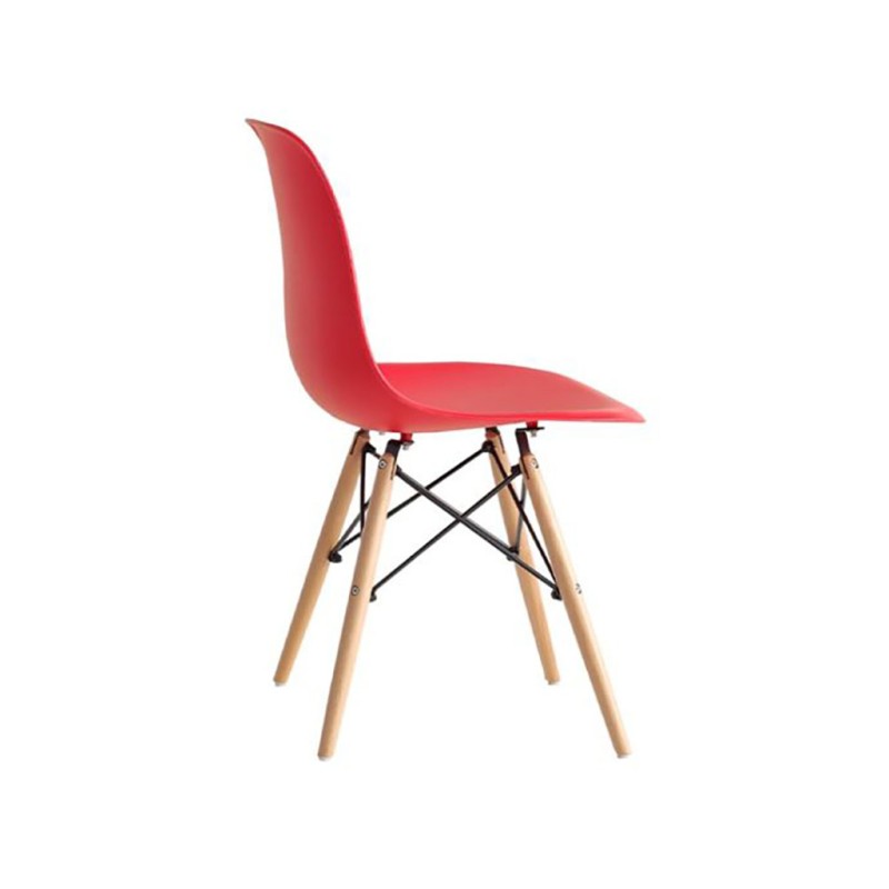 ORION91oficial® - Silla de Comedor, O91, Polipropileno Color Rojo y Patas en Madera Haya 46,5 x 48 x 82 cm, Hostelería-Bar-Resta