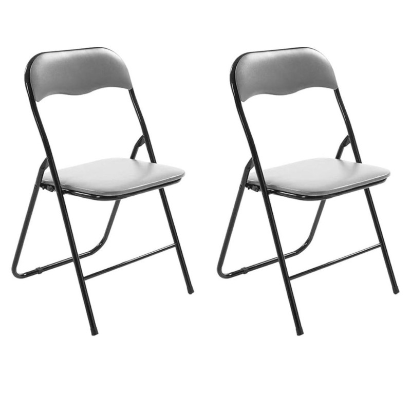 ORION91 Silla ALYA Plegable Asiento Acolchado Color Gris 45x45x80cm Estructura (VARIOS COLORES) Comedor Oficina Salón Teletrabaj