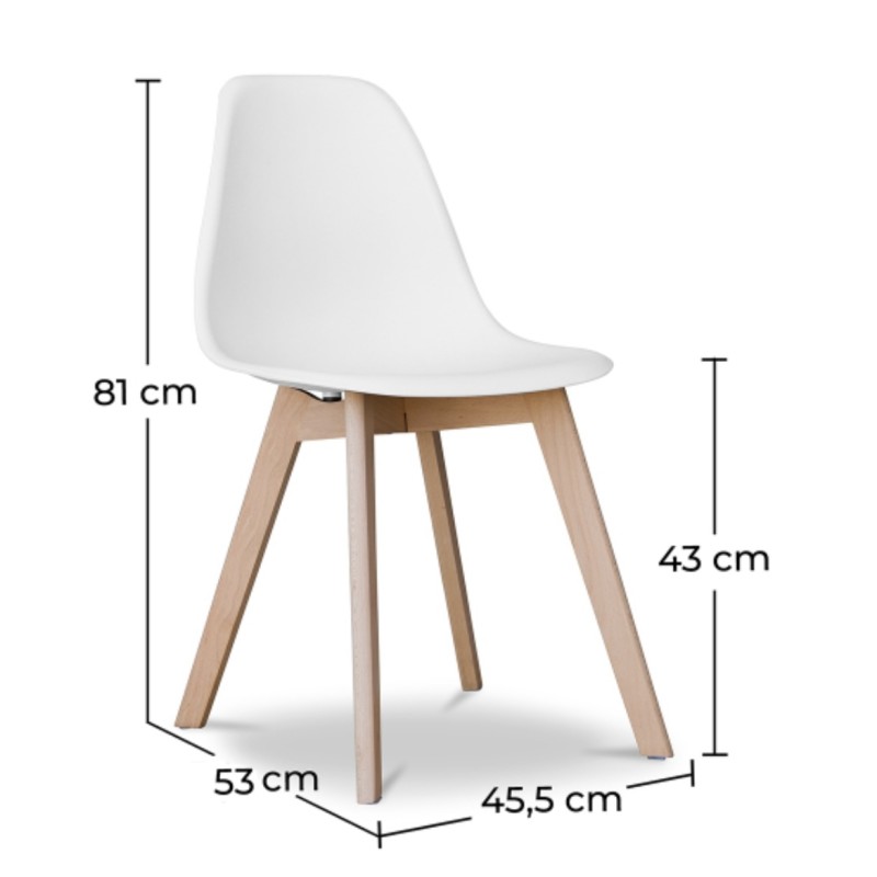 ORION91 Silla ARA Color (VARIOS COLORES) Patas Haya 46x55x83 cm Comedor Oficina Salón Teletrabajo Cocina - SpazioLuzio