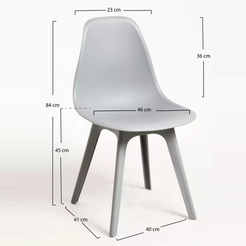 ORION91 Silla NORDIK Elegant Asiento y Patas Color Gris 46,5x82x39 cm Comedor Oficina Salón Teletrabajo Cocina - SpazioLuzio