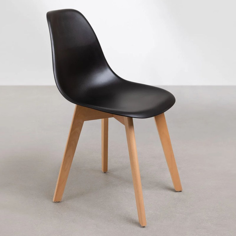 ORION91 Silla ARA Color (VARIOS COLORES) y Patas Haya 46x55x83 cm Comedor Oficina Salón Teletrabajo Cocina - SpazioLuzio