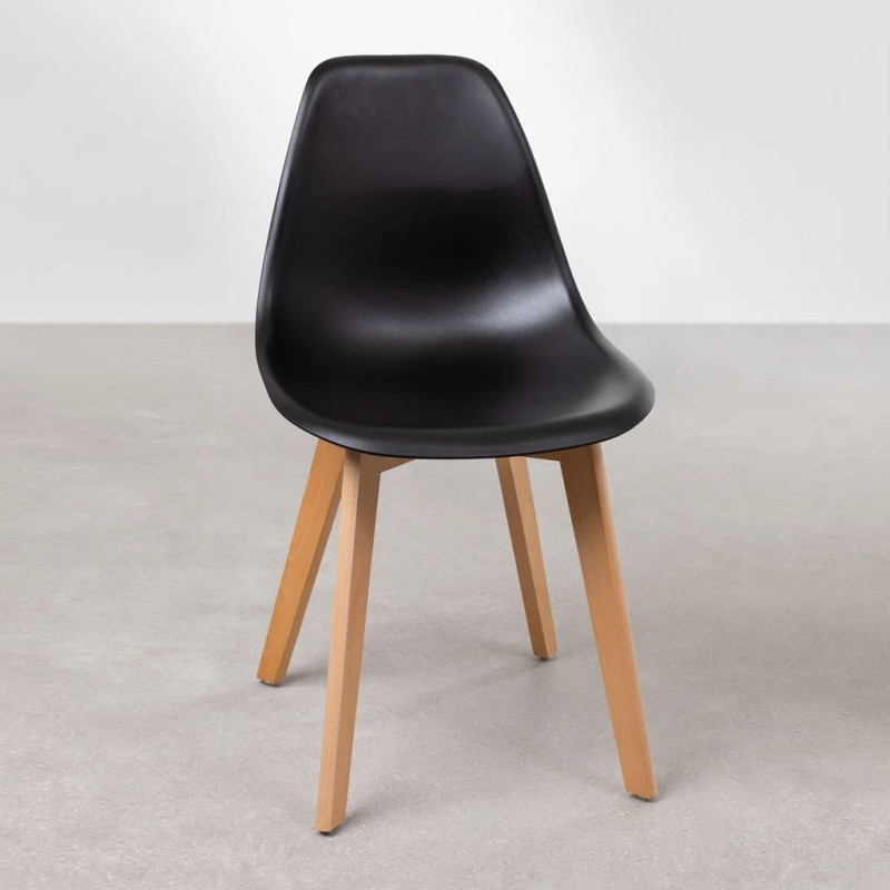 ORION91 Silla ARA Color (VARIOS COLORES) y Patas Haya 46x55x83 cm Comedor Oficina Salón Teletrabajo Cocina - SpazioLuzio