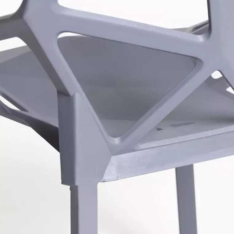 ORION91 Silla ELECTRA Color Gris Acero y Polipropileno 54x59x80cm Comedor Oficina Salón Teletrabajo Cocina - SpazioLuzio