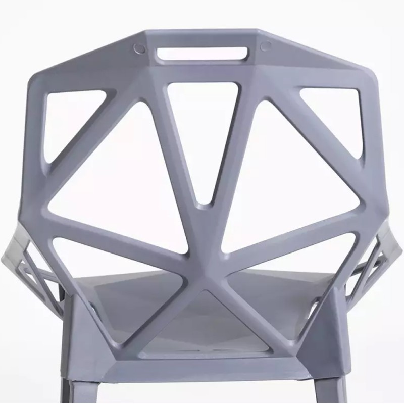 ORION91 Silla ELECTRA Color Gris Acero y Polipropileno 54x59x80cm Comedor Oficina Salón Teletrabajo Cocina - SpazioLuzio