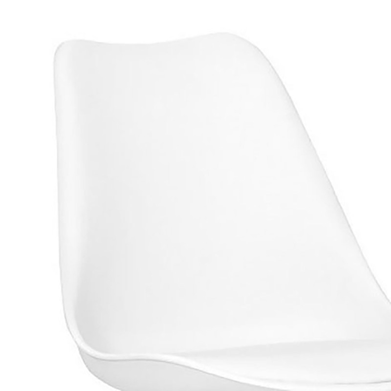 ORION91 Silla VEGA Estructura Cromada Asiento Acolchado Piel Sintética Color Blanco – 48 x 41 x 82 cm Comedor Oficina Salón Tele