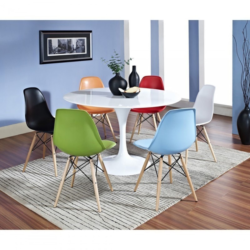 ORION91oficial® - Silla de Comedor, O91, Polipropileno Color Azul y Patas en (VARIOS COLORES) 46,5 x 48 x 82 cm, Hostelería-Bar-