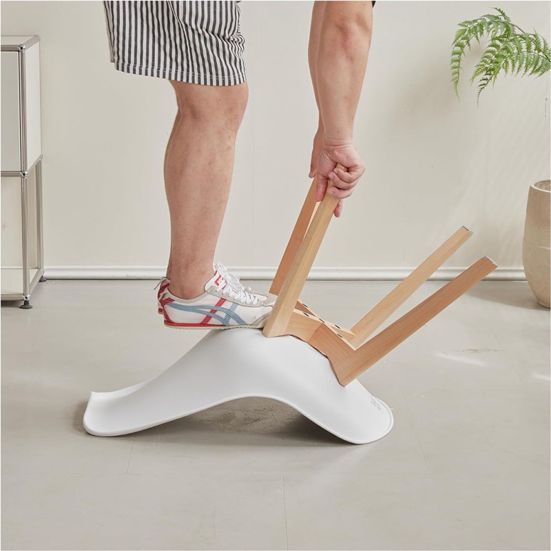 ORION91 Silla LYRA Cojín Acolchado de Lino, Sillas para Cocina, Oficina, Sala de Estar – Color BLANCO 40 x 49 x 82 cm - SpazioLu