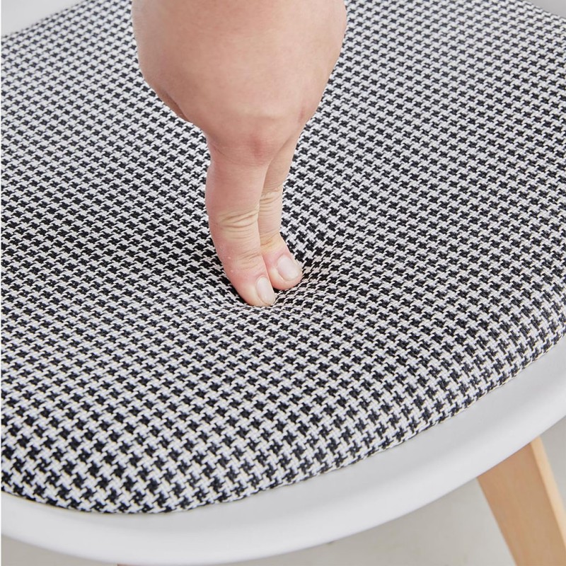 ORION91 Silla LYRA Cojín Acolchado de Lino, Sillas para Cocina, Oficina, Sala de Estar – Color BLANCO 40 x 49 x 82 cm - SpazioLu