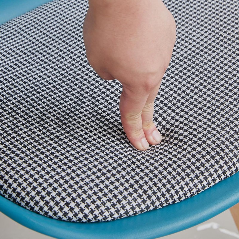 ORION91 Silla LYRA Cojín Acolchado de Lino, Sillas para Cocina, Oficina, Sala de Estar – Color TURQUESA 40 x 49 x 82 cm - Spazio