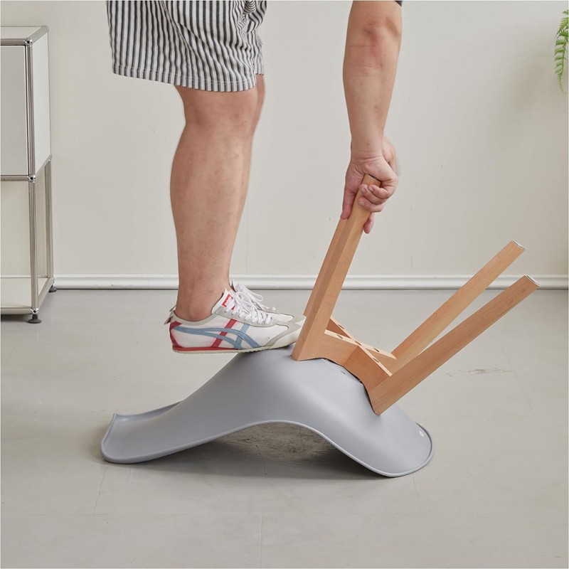 ORION91 Silla LYRA Cojín Acolchado de Lino, Sillas para Cocina, Oficina, Sala de Estar – Color GRIS 40 x 49 x 82 cm - SpazioLuzi