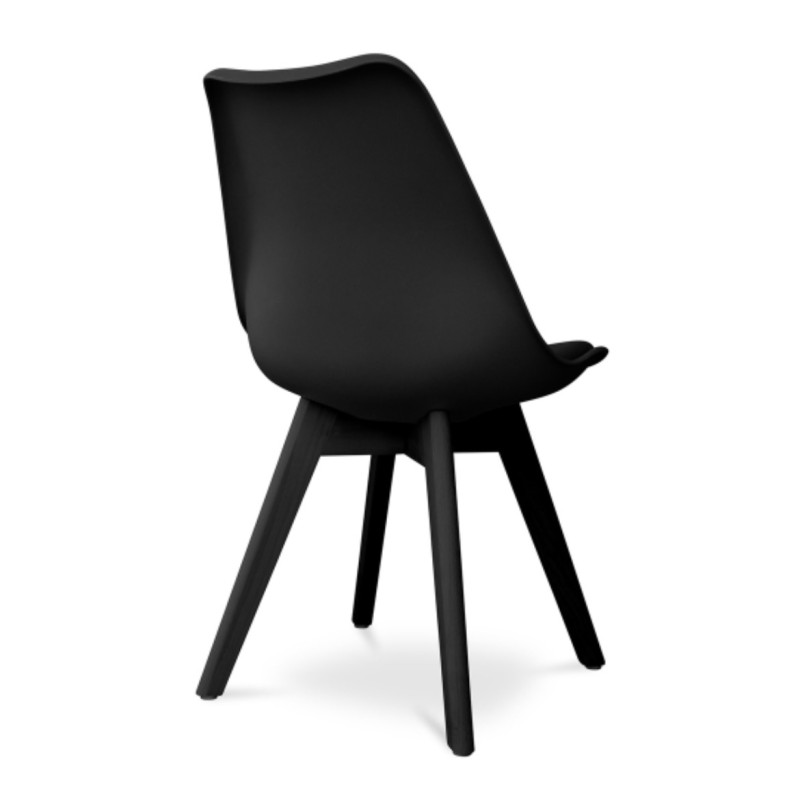 ORION91 Silla BOREAL Asiento Acolchado, Piel Sintética y Patas Color Negro 🖤 , 48x43x82cm, Ideal Para Comedor ,Oficina, Salón, T