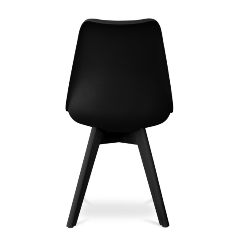 ORION91 Silla BOREAL Asiento Acolchado, Piel Sintética y Patas Color Negro 🖤 , 48x43x82cm, Ideal Para Comedor ,Oficina, Salón, T