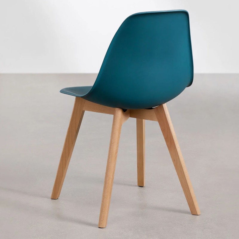 ORION91 Silla ARA Color (VARIOS COLORES) Intenso y Patas Haya 46x55x83 cm Comedor Oficina Salón Teletrabajo Cocina – SpazioLuzio