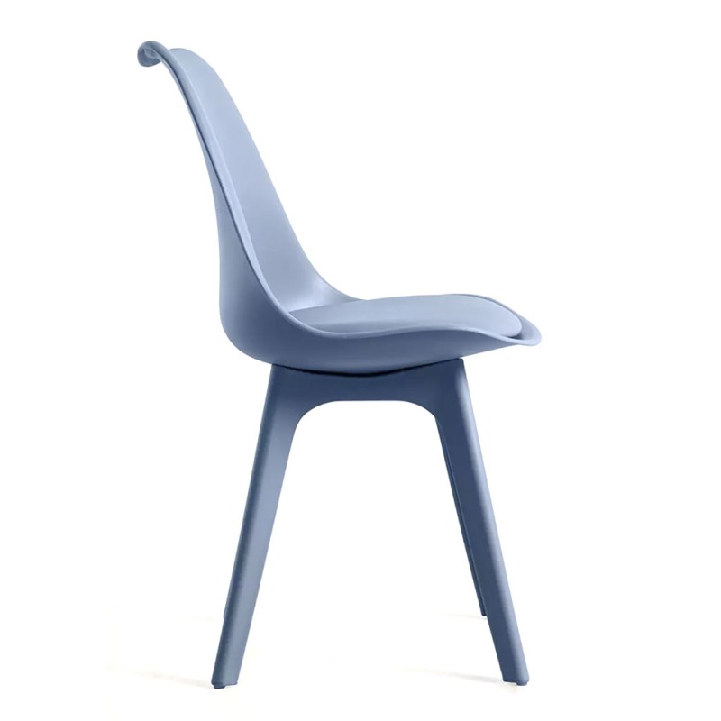 ORION91 Pack x6 - Silla BOREAL Asiento Acolchado Piel Sintética y Patas Color Azul Petróleo 48x43x82cm Comedor Oficina Salón Tel