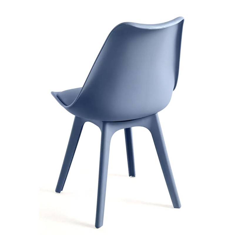 ORION91 Pack x6 - Silla BOREAL Asiento Acolchado Piel Sintética y Patas Color Azul Petróleo 48x43x82cm Comedor Oficina Salón Tel