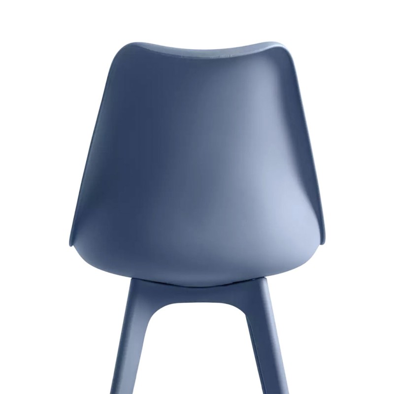 ORION91 Pack x6 - Silla BOREAL Asiento Acolchado Piel Sintética y Patas Color Azul Petróleo 48x43x82cm Comedor Oficina Salón Tel